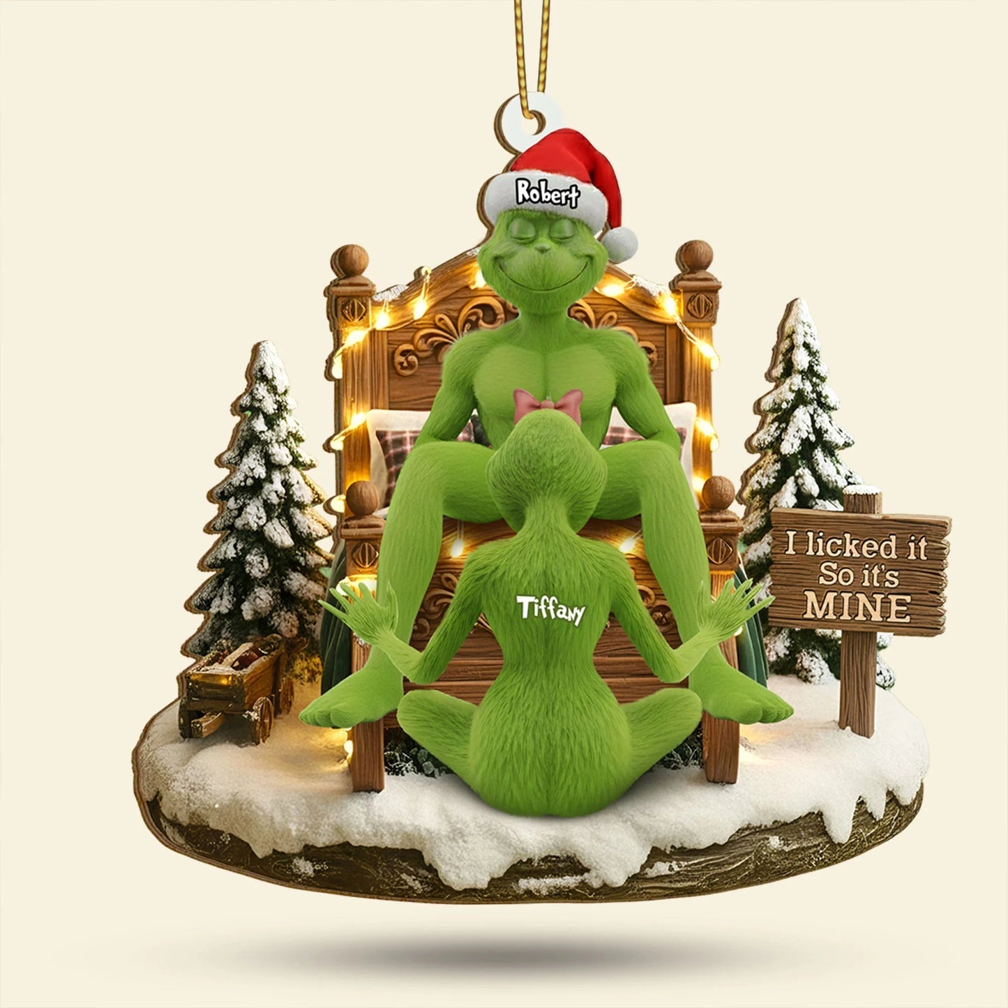 🔥$9.99 On Sale Today Only🎁Grinch Couple Christmas Ornament Set