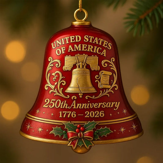 🔥Each $5.99 On Sale Today Only🔔United States 250th Anniversary Bell Ornament🌟Proudly made in Texas, USA