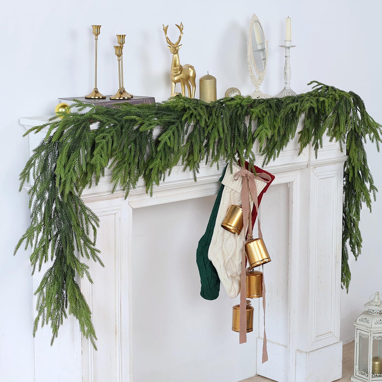 ✨$9.99 On Sale Today Only🔥Real Touch Deluxe Norfolk Pine Garland🌿