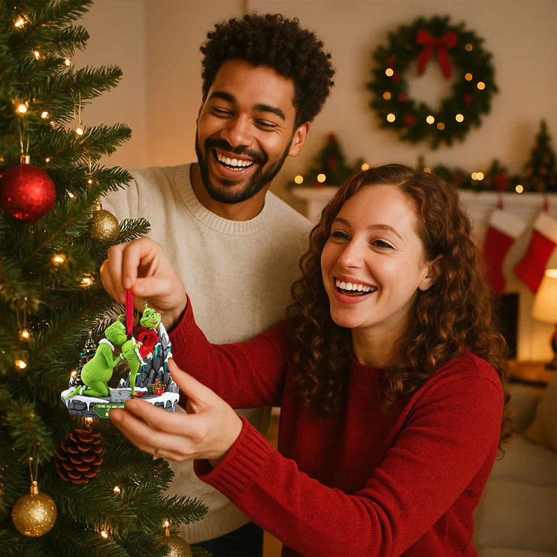 🔥$9.99 On Sale Today Only🎁Grinch Couple Christmas Ornament Set
