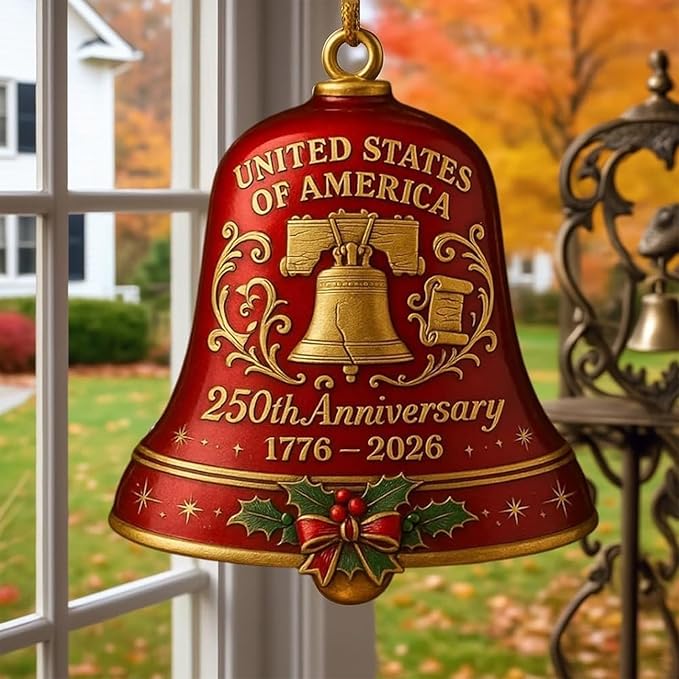 🔥Each $5.99 On Sale Today Only🔔United States 250th Anniversary Bell Ornament🌟Proudly made in Texas, USA