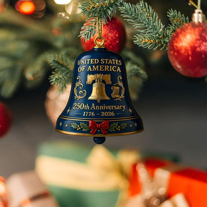 🔥Each $5.99 On Sale Today Only🔔United States 250th Anniversary Bell Ornament🌟Proudly made in Texas, USA