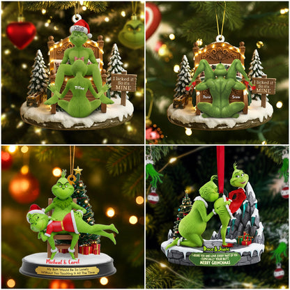 🔥$9.99 On Sale Today Only🎁Grinch Couple Christmas Ornament Set